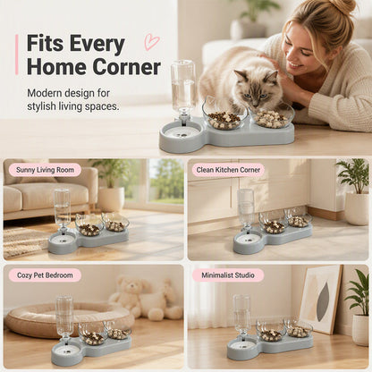 🥳2026 HOT SALE🥳💞50K+ SOLD!50% OFF🔥2-in-1 Ergonomic Elevated Tilted Pet Bowl