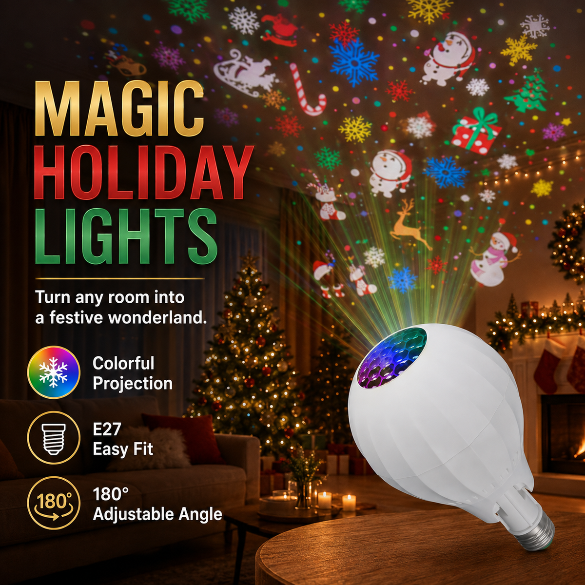 🥳2026 HOT SALE-50% OFF!🥳🎄Colorful Rotating Christmas Atmosphere Projector☃️|16 Patterns