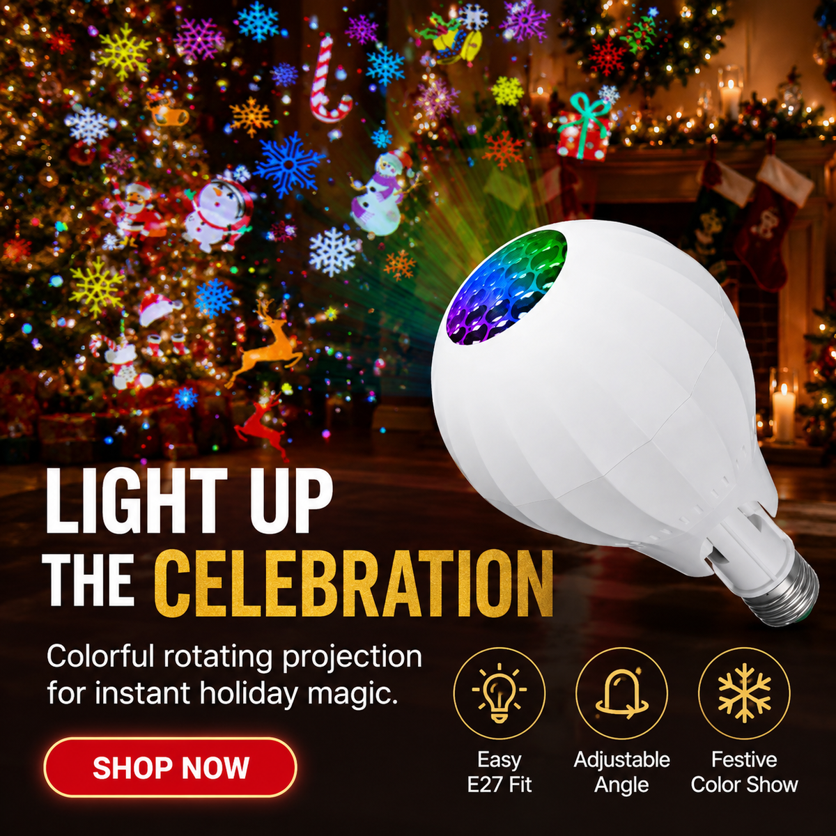 🥳2026 HOT SALE-50% OFF!🥳🎄Colorful Rotating Christmas Atmosphere Projector☃️|16 Patterns