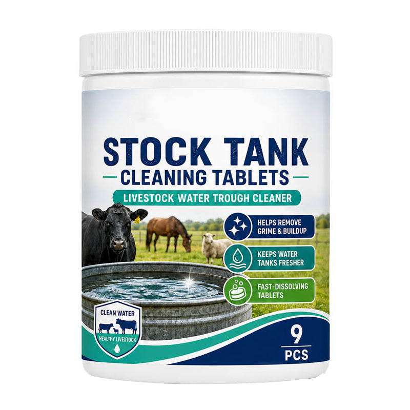 ⏰ BUY 1 GET 1 FREE💧 Stock Tank Cleaning Tablets - Effervescent Trough Grime & Buildup Remover 🐮