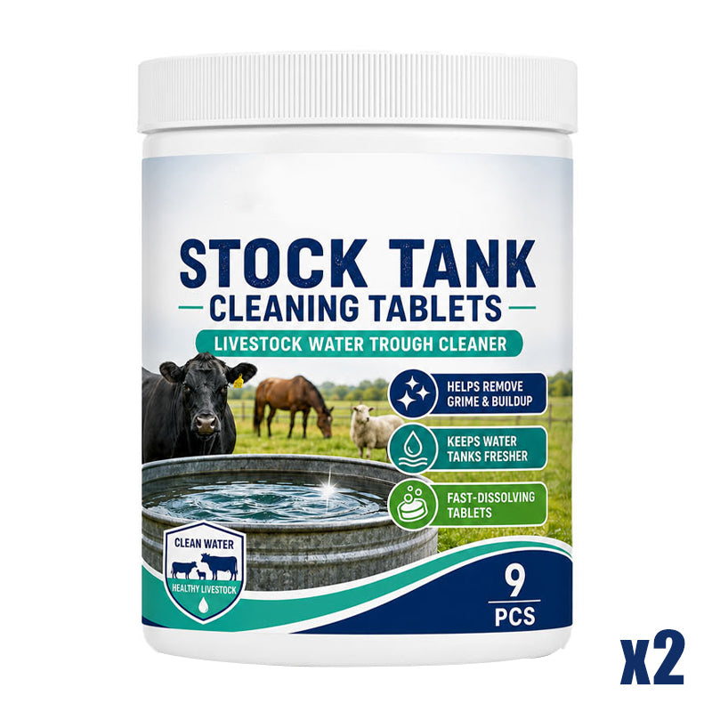 ⏰ BUY 1 GET 1 FREE💧 Stock Tank Cleaning Tablets - Effervescent Trough Grime & Buildup Remover 🐮