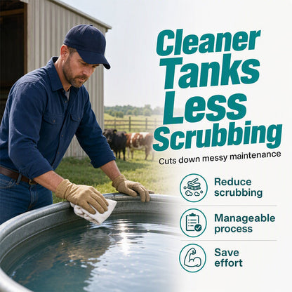 ⏰ BUY 1 GET 1 FREE💧 Stock Tank Cleaning Tablets - Effervescent Trough Grime & Buildup Remover 🐮