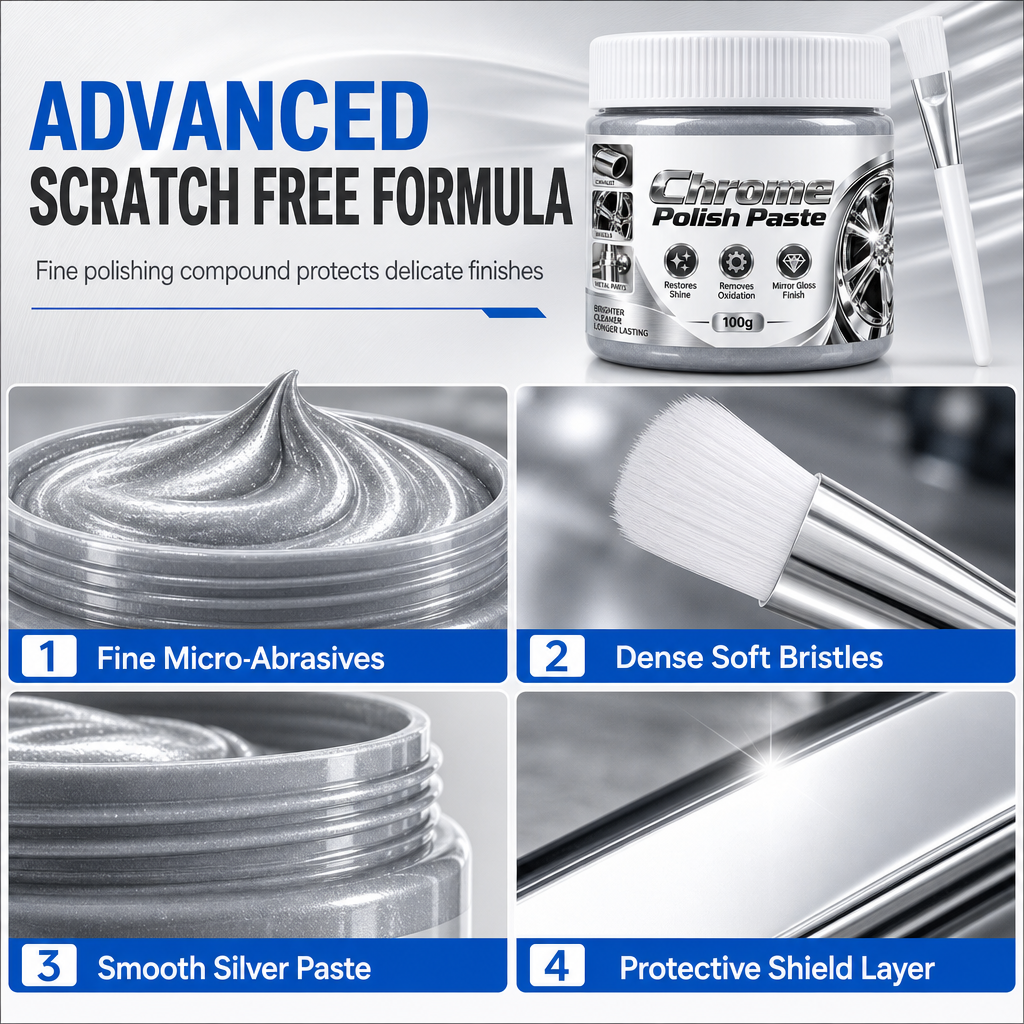 ⏰ BUY 1 GET 1 FREE🔥Metal Chrome Polish & Restorer Paste with Brush