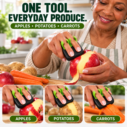 ⏰ BUY 1 GET 1 FREE🥕 2PCS Ergonomic Two-Finger Palm Peeler – Fast, Controlled Fruit & Vegetable Peeling