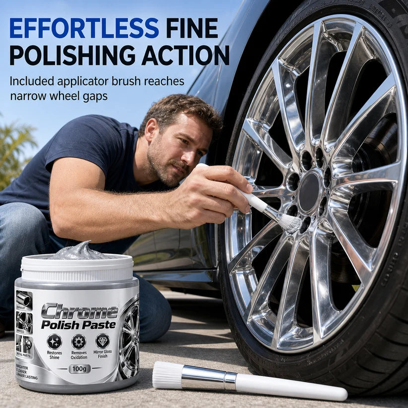 ✨ Metal & Chrome Polish Restorer Paste with Brush – 100 g⏳