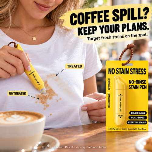 🥳🔥Buy 1 Get 1 Free-🖊️ Portable Dual-Head Stain Remover Pen - Waterless Stain Cleaning