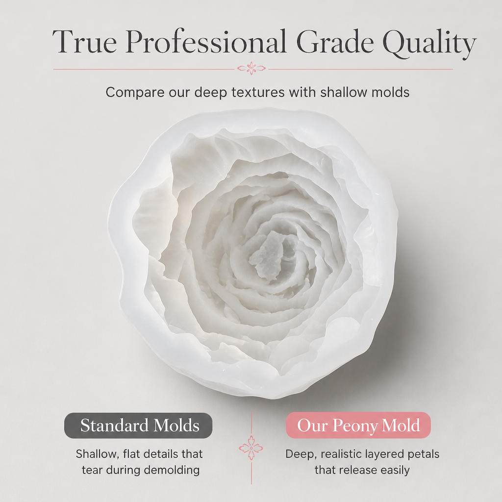 🌸 Peony Flower Silicone Mold for Cake Decorating & Crafts 🍰
